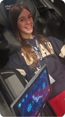 Costway massage chair shown in use