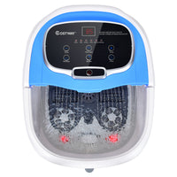 Costway electric foot spa bath with motorized shiatsu rollers and red light therapy.