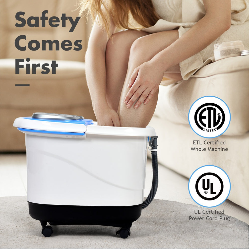Costway electric foot spa bath with ETL and UL safety certifications for home use.