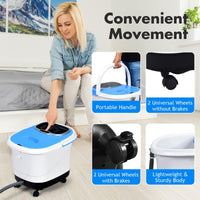 Costway electric foot spa bath featuring a portable handle and universal wheels for easy movement.