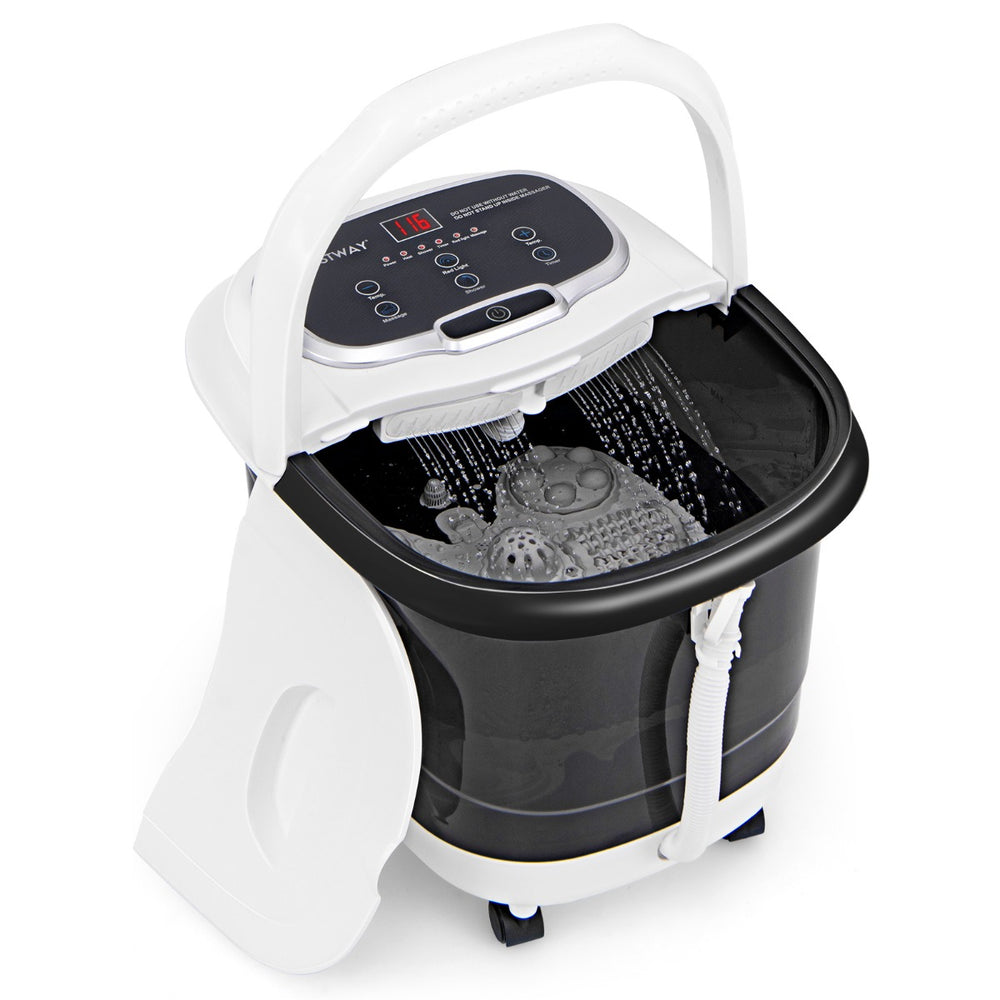 Costway electric foot spa bath with motorised shiatsu rollers and digital control panel