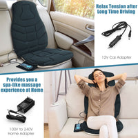 Memory foam massage seat cushion with adjustable straps, featuring 6 motors, heating, and 5 vibration modes for.