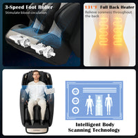 Costway Enjoyment 13 massage chair with 3-speed foot roller, back heater, and body scanning.