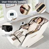 Costway Therapy 36 SL Track Zero Gravity Massage Chair with tablet controller and USB port.