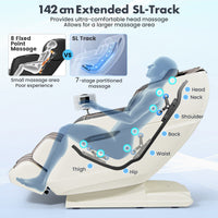 Costway Therapy 36 SL Track massage chair featuring a 142 cm extended SL-track for full body relief.