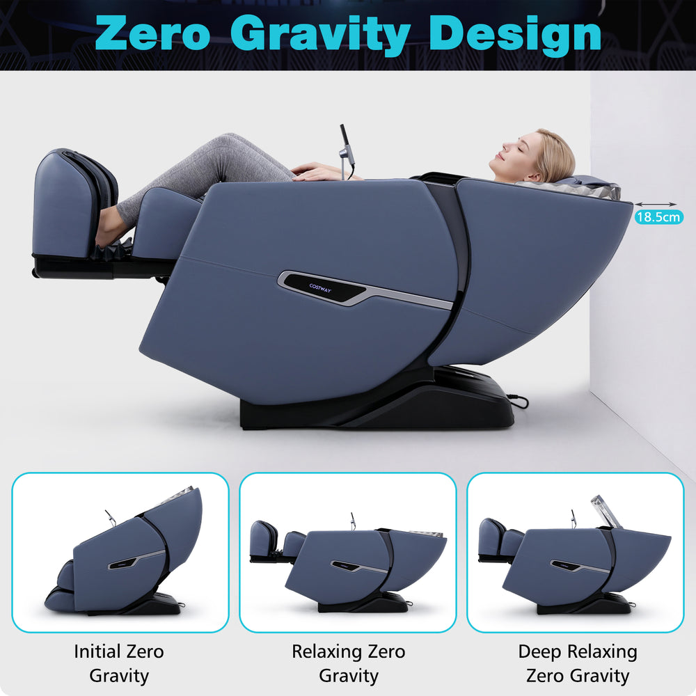 Costway 4D full body massage chair in Zero Gravity Design mode for deep relaxation.