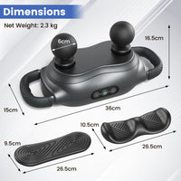 Costway deep tissue massage device dimensions showing size and weight measurements.