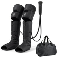 Costway heated leg compression massager with control unit and carrying bag