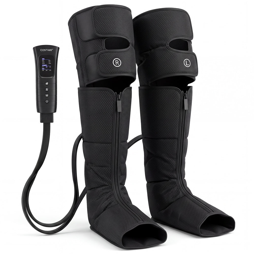 Costway heated leg compression massager with digital remote control for circulation relief