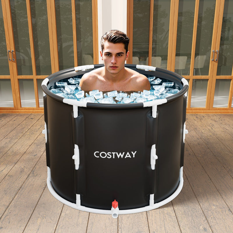 Foldable 250L Ice Bath & Cold Plunge Tub with Lid