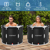 Costway foldable 250L ice bath and cold plunge tub with two people