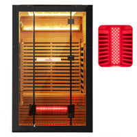 Sauna and detachable red light panel