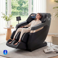 Costway Soothe 57 — Black / Grey — Full body massage chair in black with zero gravity function, Bluetooth speakers, and waist heating for ultimate.