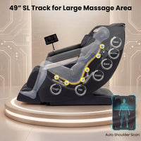 Costway Soothe 57 — Black / Grey — Full body massage chair with 49" SL track, zero gravity function, and waist heating for ultimate relaxation.